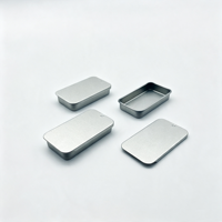 Boîte en fer blanc à couvercle coulissant vierge, conteneur en fer blanc avec logo personnalisé, boîte métallique pour emballage de pilules, de bonbons à la menthe et de parfum solide