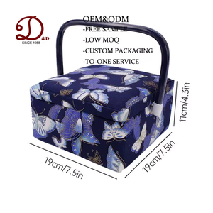 Caja de almacenamiento de cesta de costura de tela de poliéster hecha a mano de D & D, organizador de Kit de costura portátil con agujas de tejer, regalo, manualidades - Product Image 1
