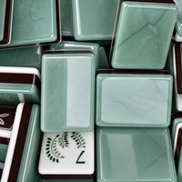 Ensemble de Mahjong américain de luxe Jardin Green, tuiles de Mahjong de qualité supérieure, imprimé floral botanique, kit de jeu complet avec tapis de jeu à motif ondulé