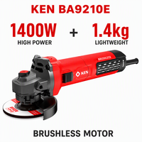 KEN BA9210E Meuleuse d'angle électrique sans balais professionnelle 125 mm 1400 W M14 à vitesse réglable pour meulage et découpe