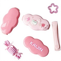 Étui cosmétique personnalisable à compartiment unique pour poudre et emballage d'onguents, fabriqué à Shanghai, compatible avec les pinces à cheveux et barrettes, rose bonbon