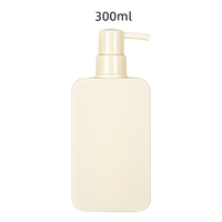 Bouteille de shampoing en gros de 300 ml, bouteille en plastique HDPE plate carrée vide blanche pour emballage de soins corporels, nettoyant, crème pour le visage, lotion