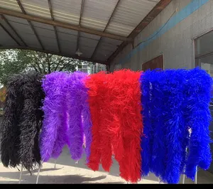 Eco-friendly DIY Factory Cheap For Costume Decoration Colorful Dyed White Black Big Ostrich Feather Boa In Feather For Dress