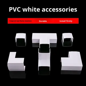 Vente directe d'usine, gaine de câblage en PVC de Chine, 50*25, accessoires spéciaux, angle droit et angle gauche, embout plat, raccord en T direct - Product Image 4