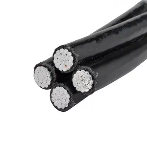 Kabel inti aluminium 4 Core persegi terkubur lapis baja produsen jalur daya Overhead