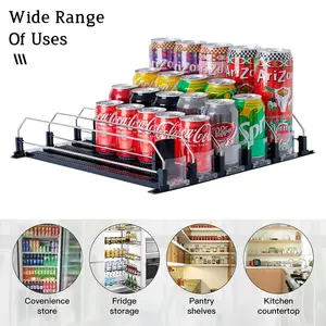 Otomatik itici Glide içecek dağıtıcı buzdolabı içecek organizatör Soda içecek dağıtıcı organizatör buzdolabı için