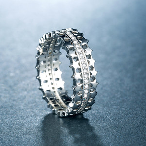 Anello Vintage a Doppia Fila con Stella Traforata per Donne, Gioielli Scintillanti alla Moda, Vendita all'Ingrosso - Product Image 4