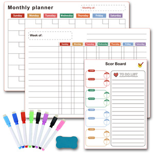 Pizarra Magnética Flexible de Borrado en Seco, Personalizable, de Alta Calidad, para Refrigerador, con Calendario Mensual - Product Image 1