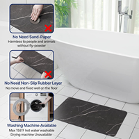 Tapis de bain en caoutchouc naturel avec terre de diatomée, super absorbant, tapis de sol de salle de bain à séchage rapide, tapis de douche doux CC