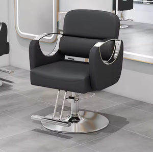 Nouveau fauteuil de barbier noir et or, pivotant, usage commercial, siège en cuir synthétique, pour salon de beauté. - Product Image 4