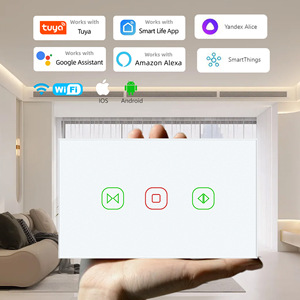 Smart Touch Curtain Switch Panel 2.4Ghz WiFi Tuya Alexa Voice Control Graffiti App Smart Home Automation - Product Image 1