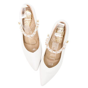 Handmade High Quality Bridal Pumps Wedding Heels with Thin Heels and Ankle Strap - Product Image 1