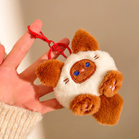 Vente en gros de porte-clés en peluche chat mignon 3D, pendentif de sac, décoration, jouet en peluche étoile à cinq branches, accessoire DIY, logo personnalisé
