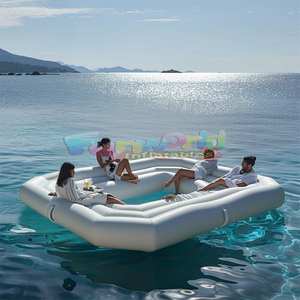 Nổi Câu Lạc Bộ bãi biển Inflatable bảng sofa Dock nền tảng nước phòng chờ bè nổi đảo Inflatable thuộc da hồ bơi - Product Image 4