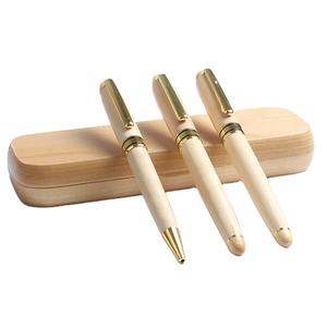 Pena Fountain Kayu Maple OEM dengan Casing Logam dan Set Kotak Hadiah untuk Menulis Aplikasi Khusus - Product Image 3