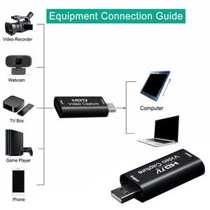 Carte de capture vidéo USB 2.0 1080P HDTV, dispositif de capture de jeu pour la diffusion en direct <span class=keywords><strong>sur</strong></span> OBS, enregistrement MP4, ordinateur portable/<span class=keywords><strong>PC</strong></span> - Product Image 4