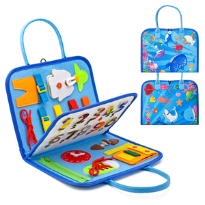 Juguete sensorial educativo de tablero ocupado de fieltro Montessori para el aprendizaje del desarrollo de habilidades motoras finas de la primera infancia - Product Image 6