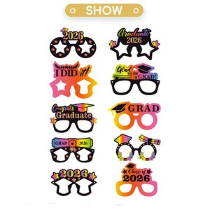 DAMAI <b>Graduation</b> Season Photo Props Gradient Color Photo Booth Glasses Perfect for Grad Ceremony Group Festive Party Supplies - Product Image 4