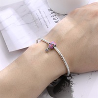 PANBUEATY Romantique Voyage Monde Voiture Montgolfière DIY Bijoux Bracelet Cuivre Argent Placage Zircon Mode Pendentifs Charmes