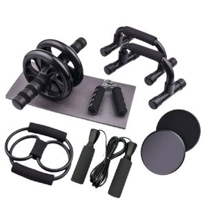 Set <span class=keywords><strong>de</strong></span> 7 piezas <span class=keywords><strong>de</strong></span> equipo <span class=keywords><strong>de</strong></span> fitness para el hogar con rueda abdominal, cuerda para saltar y soporte para flexiones, modelo transfronterizo - Product Image 5
