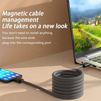 Kabel Pengisian Cepat Magnetik USB-C 2.0 ke USB-C dengan PD 65W/100W untuk Perangkat Pintar dan Sinkronisasi Data