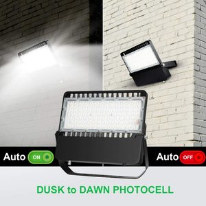 Reflector LED de 200W, Luz Diurna 6000K, IP66, Montaje en Pared de Aluminio, Alto Lumen, Iluminación Exterior para Jardín con Sensor de Luz, CRI80 - Product Image 5