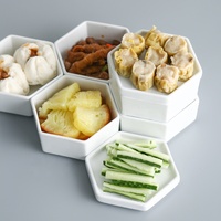 Assiettes et plats carrés en mélamine blanche empilables incassables pour restaurants de hot-pot – Vente en gros usine
