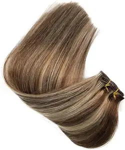 Seamless Double Drawn Clip In Human Hair Extensions Unprocessed Clip In Hair Extension 100% Remy Human Hair