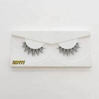 Cils transparents sans cruauté animale de Qingdao, marque privée, en fibre PBT coréenne, avec bande invisible, styles courts