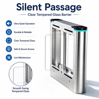 Torniquete Automático con Barrera Abatible, Control de Acceso por Tarjeta RFID, Puerta de Seguridad para Peatones, para Entrada de Oficinas, Vestíbulos y Tiendas