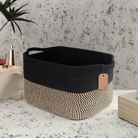 Panier de rangement rectangulaire pliable en tissu 100% coton, écologique, grand format, multifonctionnel, HAPROSIMEX