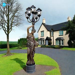 Lampe <span class=keywords><strong>de</strong></span> sol en bronze antique <span class=keywords><strong>de</strong></span> taille personnalisée en usine, sculpture <span class=keywords><strong>de</strong></span> femme grecque tenant une lampe, modèle <span class=keywords><strong>de</strong></span> fonte - Product Image 6