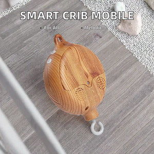 Móvil de Cuna <span class=keywords><strong>para</strong></span> Bebé de Madera con Batería, 35 Melodías, Tarjeta TF, Conexión Inalámbrica, Campana de Cama de Plástico - Product Image 2