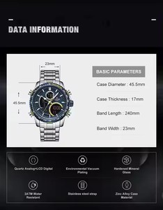 Custom Your Own Logo <span class=keywords><strong>Naviforce</strong></span> <span class=keywords><strong>9182</strong></span> Hombres Relojes de pulsera con azul para la moda Relojes de cuarzo digitales Hombres a prueba de agua - Product Image 4