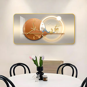 Horloge murale <span class=keywords><strong>en</strong></span> porcelaine cristalline à impression numérique <span class=keywords><strong>pour</strong></span> la décoration de la salle à manger moderne, peintures murales numériques <span class=keywords><strong>pour</strong></span> le <span class=keywords><strong>salon</strong></span> - Product Image 4