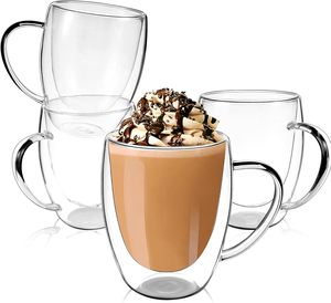 แก้วกาแฟสองชั้นขนาด 250 มล. 8 ออนซ์ แก้วกาแฟแบบเป่ามือ แก้วเก็บความร้อนสำหรับเอสเพรสโซ คาปูชิโน ลาเต้ - Product Image 1