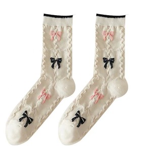À la mode oem haute qualité dentelle <span class=keywords><strong>funky</strong></span> <span class=keywords><strong>bas</strong></span> collège style équipage chaussette en gros tricoté femmes chaussettes - Product Image 6