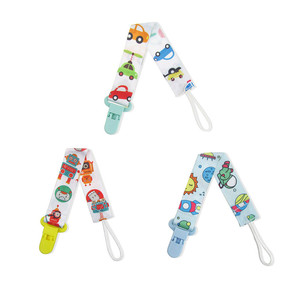 Cadenas de algodón para dentición con clip de silicona para bebé, cuentas de madera en forma de estrella, cinta de tela con diseño de luna y cadena de chupete personalizada sin BPA, venta al por mayor - Product Image 6
