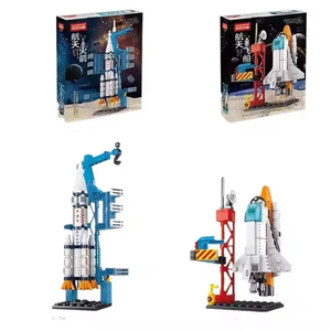 Set di Costruzioni per Bambini, Modello Educativo Fai-da-Te in ABS di Navetta <span class=keywords><strong>Spaziale</strong></span>, Razzo e Astronave - Product Image 1
