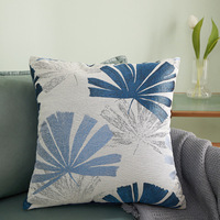 Luxe 18*18 pouces Jacquard feuille de bananier motif jeter taies d'oreiller décor à la maison doux Polyester housses de coussin