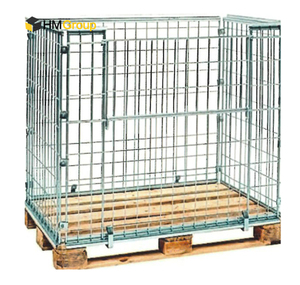 <span class=keywords><strong>Cage</strong></span> de palette en treillis métallique soudée européenne pliable/pliante avec palette en bois - Product Image 1