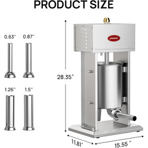 Macchina Professionale per Insaccare Salsicce in Acciaio Inox, Verticale Manuale, Capacità 10-30L - Product Image 5