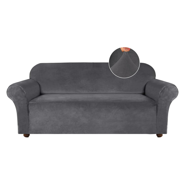 Wholesale Modern Stretch Corner Sofa Cover Set Washable Velvet Furniture Lining Sofa Protector with Non Slip Elastic Bottom