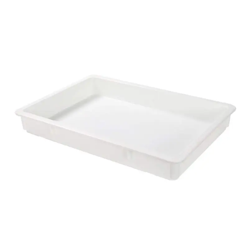ピザ用の18 ''x 26 ''白いプラスチック製の積み重ね可能な長方形の生地トレイプルーフボックス