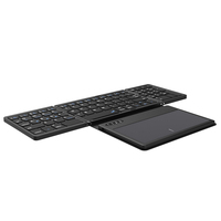 Clavier sans fil Bluetooth pliable Ruidian B055 Magic Leather avec pavé tactile, design compact, compatible ordinateur portable/téléphone/tablette, rechargeable, noir