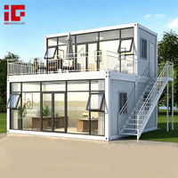 Casa Contenedor Modular Prefabricada de Acero Personalizable de 20 y 40 pies, Vivienda Pequeña Prefabricada con Ventana de Vidrio y Panel Sándwich
