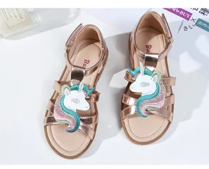 Hot New Popular Design Girls And Children Sandals With Soft Soles Cartoon Unicorn Children's Casual Sandals