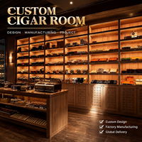 Humidor sur mesure pour salon de cigares, avec étagères en cèdre espagnol et contrôle climatique, pour hôtels, clubs et projets commerciaux