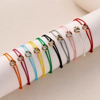 Pulsera Ajustable de Acero Inoxidable Satinado con Rosa, Oro de 18K, 3 Anillos, Joyería de Moda, Cable de Alambre Enlazado, Regalo para Mujeres y Hombres