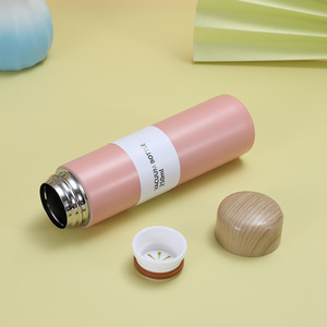 Vaso Térmico Personalizado Estilo Japandi, <span class=keywords><strong>Mini</strong></span>, Doble Pared, Aislado al Vacío, de Acero Inoxidable, Botella de Agua Delgada para Viaje, Boca Ancha, Tapa de Bambú - Product Image 3